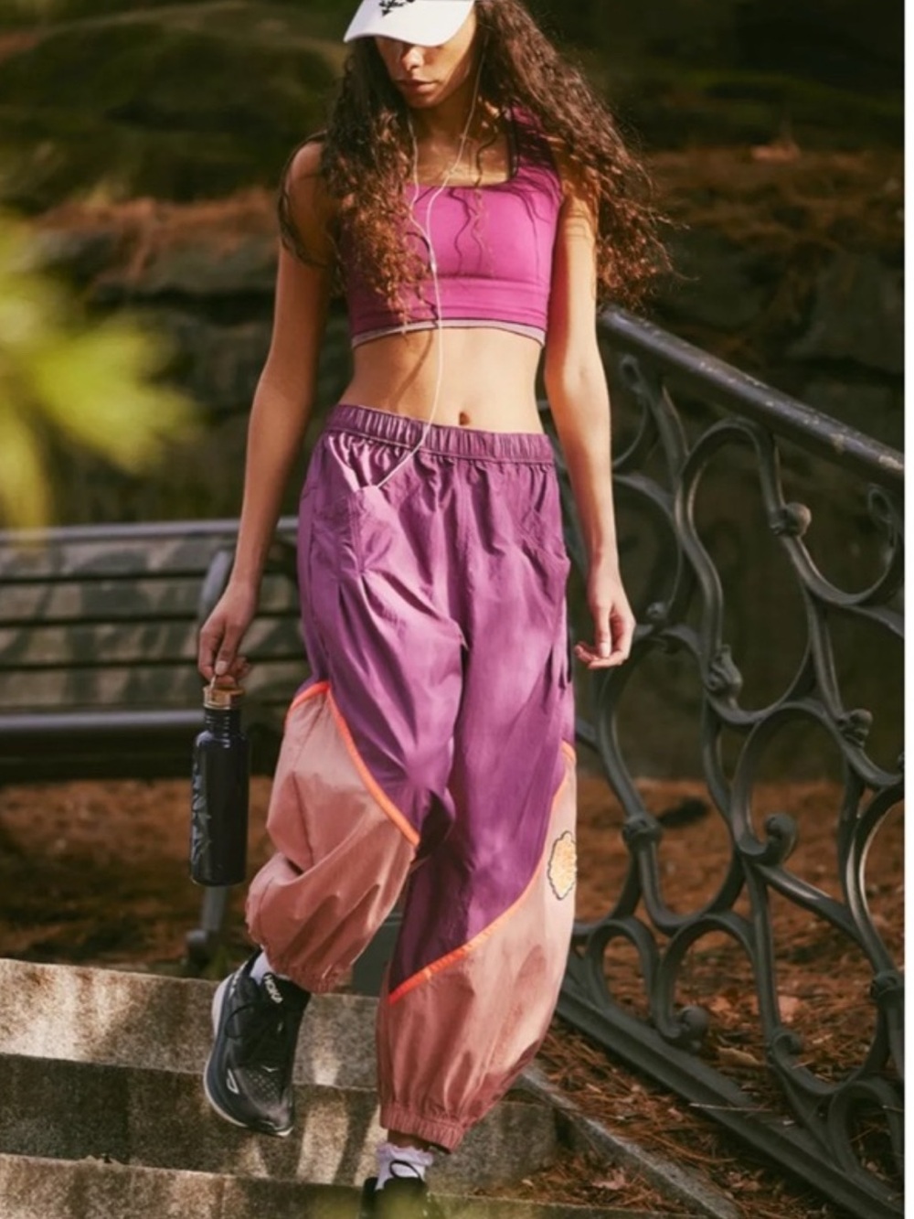 Free people Women's Two-Tone Purple and Peach Cargo Jogger Pants